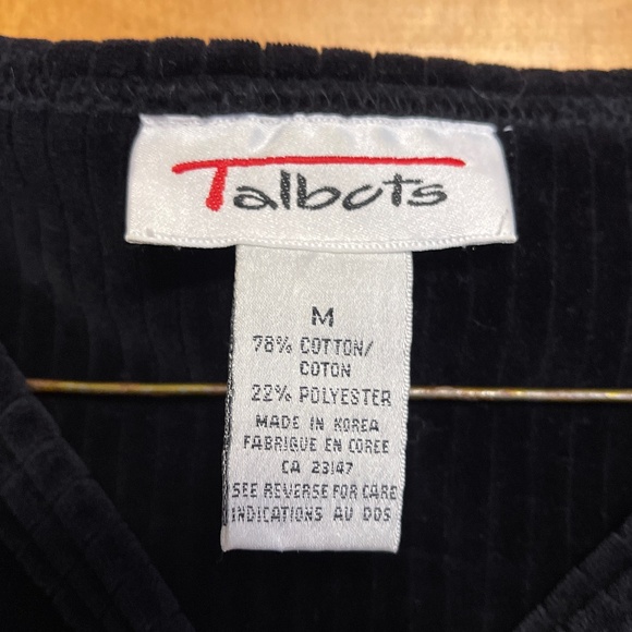 Vintage TALBOTS Black Velvet Jacket Size M Mother of Pearl Buttons - Picture 2 of 4